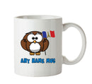 Personalised Cartoon Funny French Owl Mug