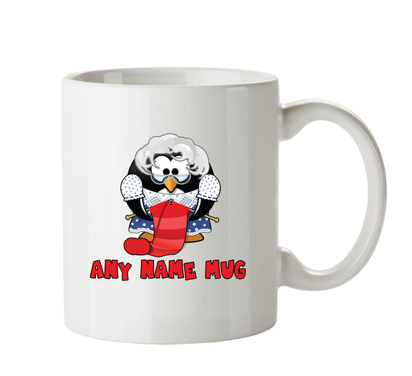 Personalised Cartoon Funny Grandma Penguin Mug – printed mug product image 1