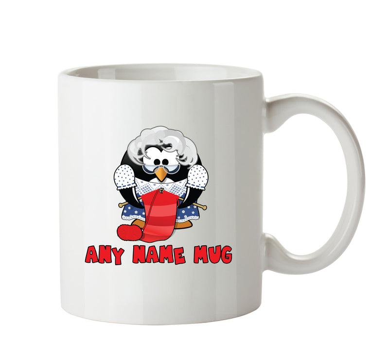 Personalised Cartoon Funny Grandma Penguin Mug
