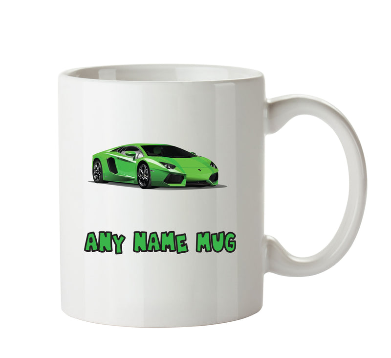 Personalised Green Racing Car Mug Occupational Mug Office Mug