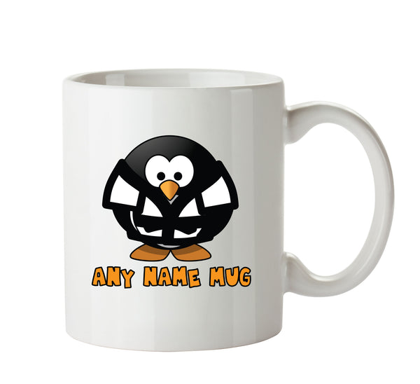 Personalised Cartoon Funny Judo Penguin Mug – printed mug product image 1