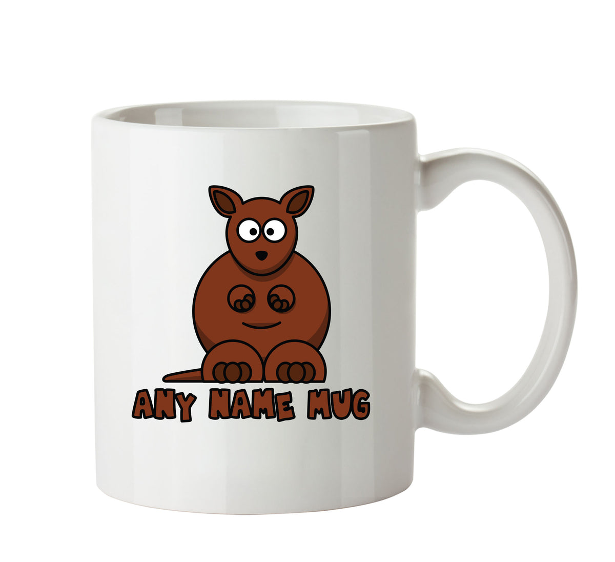 Personalised Cartoon Funny Kangaroo 2 Mug – printed mug product image 1