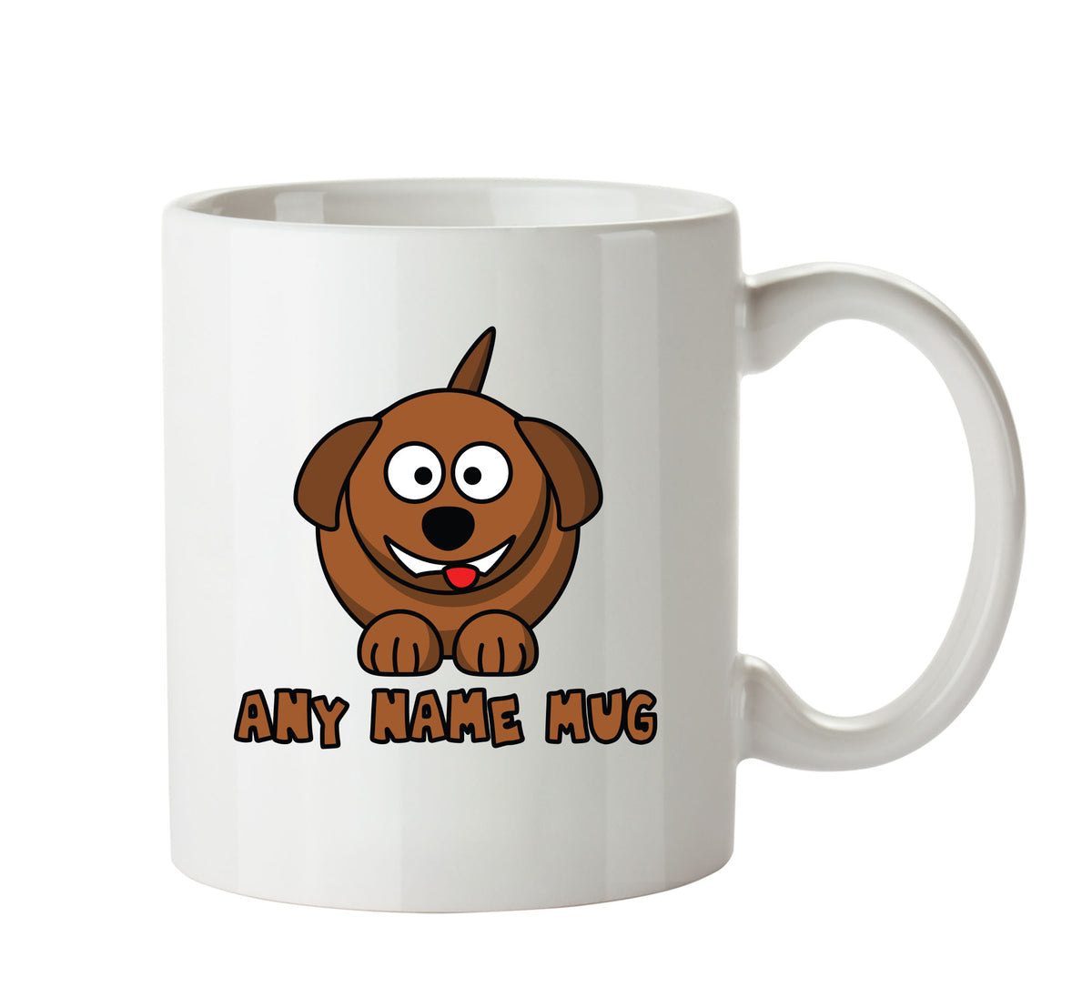 Personalised Cartoon Funny Laughing Dog Mug – printed mug product image 1