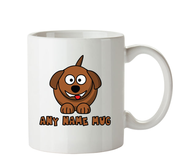 Personalised Cartoon Funny Laughing Dog Mug – printed mug product image 1
