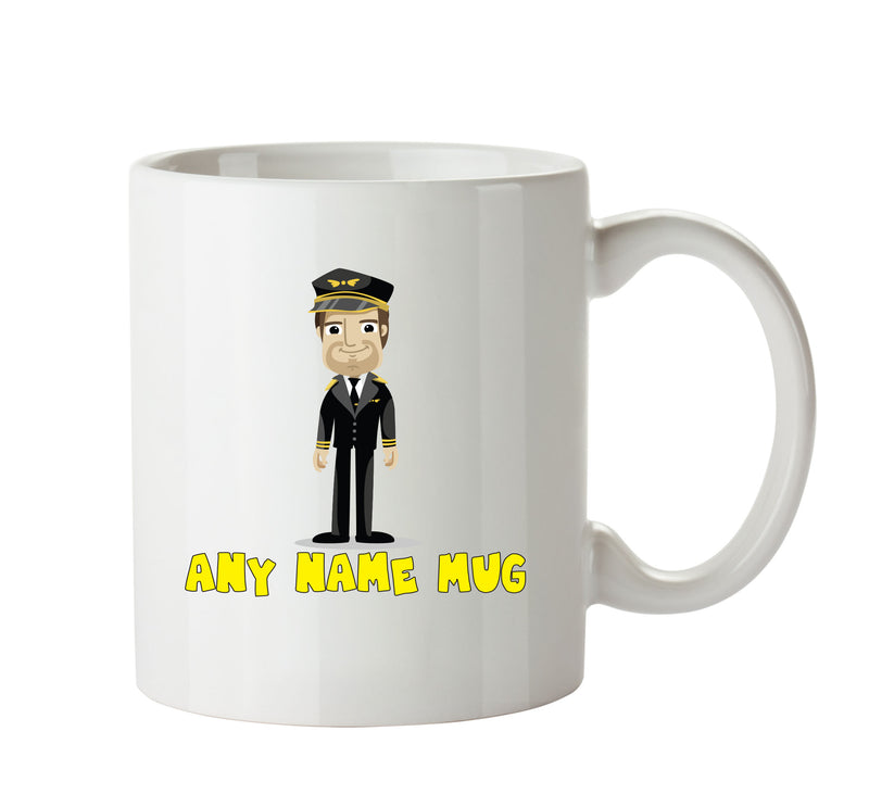 Personalised Male Pilot Mug Occupational Mug Office Mug