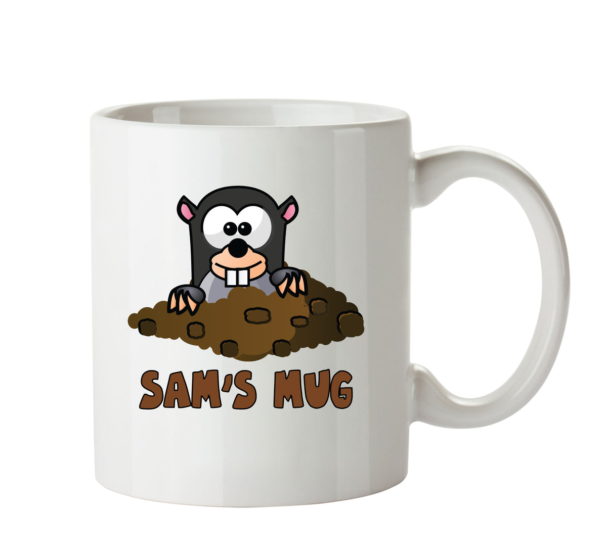 Personalised Cartoon Funny Mole Mug – printed mug product image 1