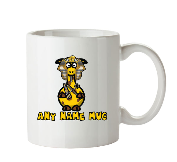 Personalised Cartoon Funny Pharao Giraffe Mug – printed mug product image 1