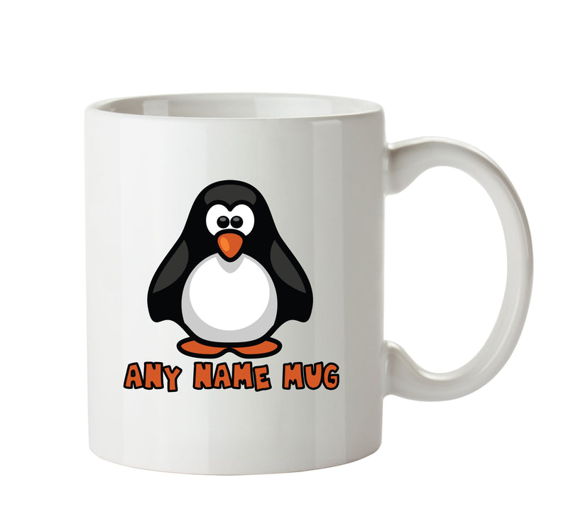 Personalised Cartoon Funny Plain Penguin Mug