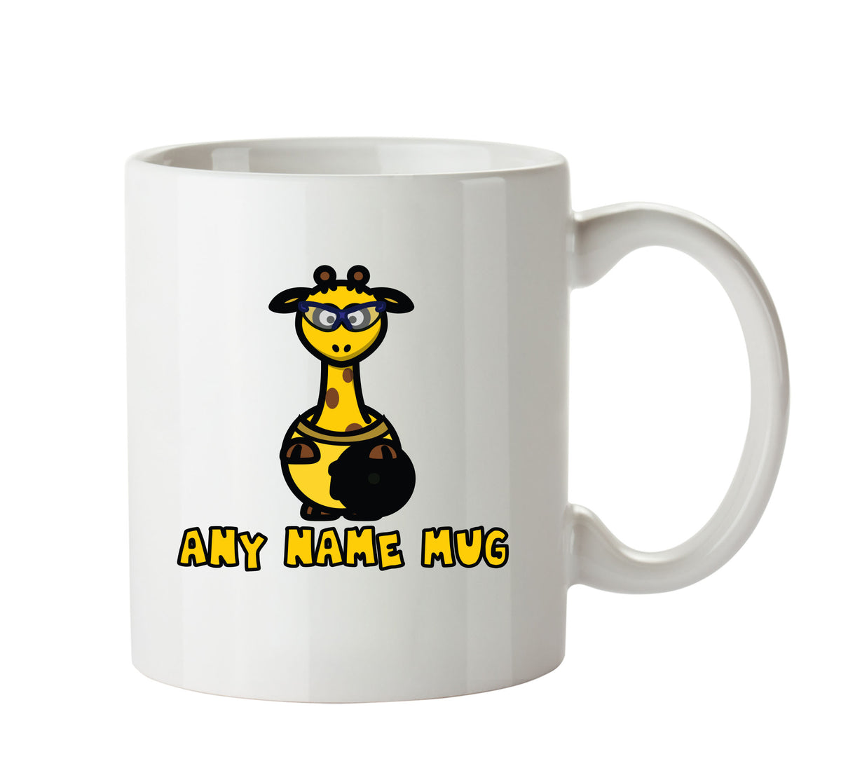Personalised Cartoon Funny Radfahrer Giraffe Mug – printed mug product image 1
