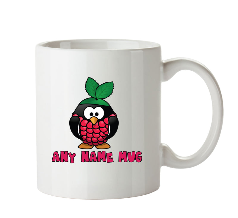 Personalised Cartoon Funny Raspberry Penguin Mug