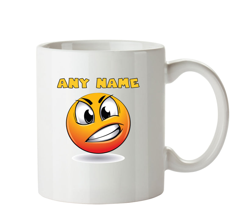 Personalised Cartoon Raster Red Angry Emoticons Mugs