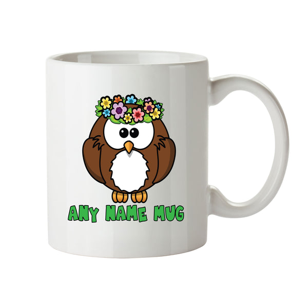 Personalised Cartoon Funny Spring Owl Mug – printed mug product image 1