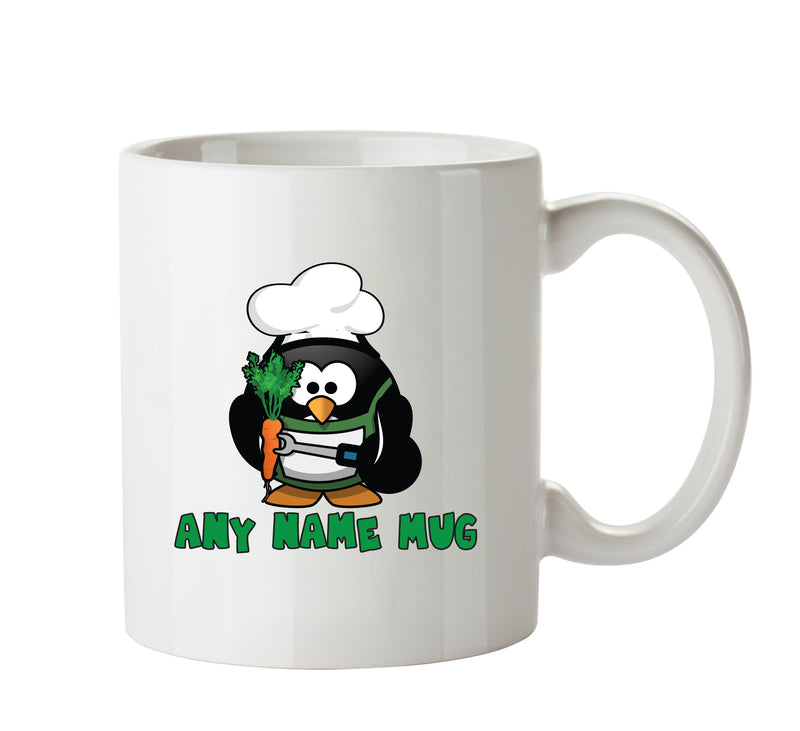 Personalised Cartoon Funny Veggie Penguin Mug