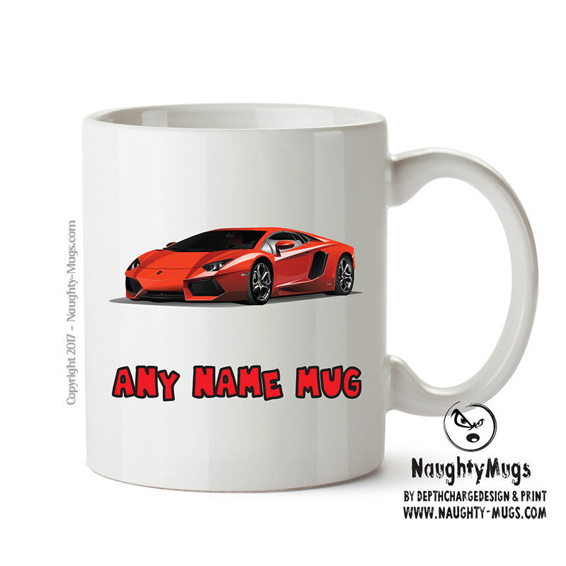 Personalised Red Racing Car Mug Occupational Mug Office Mug
