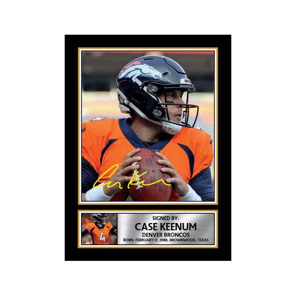 Case Keenum American Football Printed Signature Print