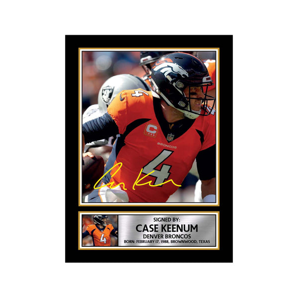Case Keenum 2 American Football Printed Signature Print