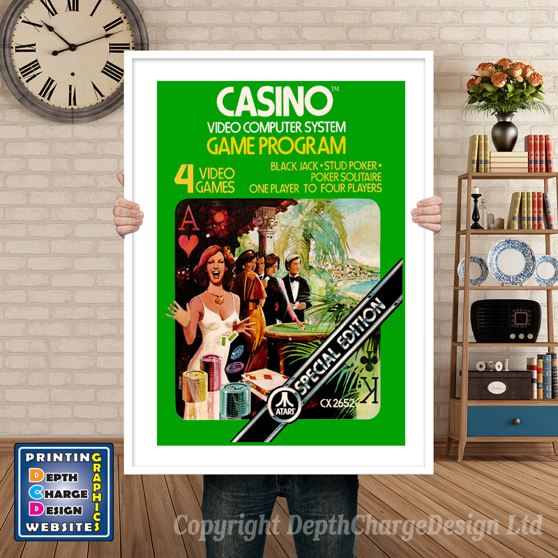 Casino - Atari 2600 Inspired Retro Gaming Poster A4 A3 A2 Or A1