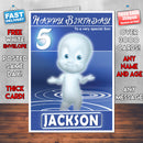 Caspers Scare School 1 Style Theme Personalised Kidshows Birthday Card (SA)