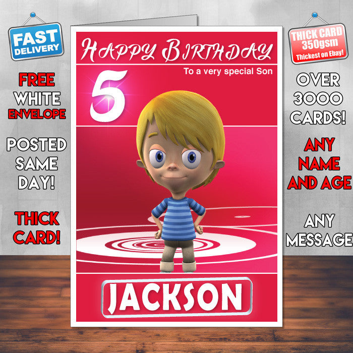 Caspers Scare School 2 Style Theme Personalised Kidshows Birthday Card (SA)