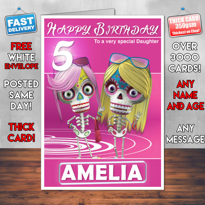 Caspers Scare School 4 Style Theme Personalised Kidshows Birthday Card (SA) – Caspers Scare School 4 Style Theme Personalised Kidshows Birthday Card
