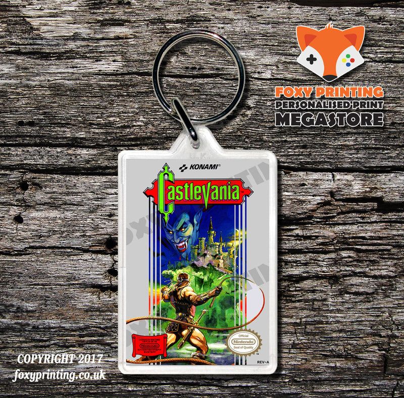 Castle Quest Retro NES Game Cover Art Gaming Keyring