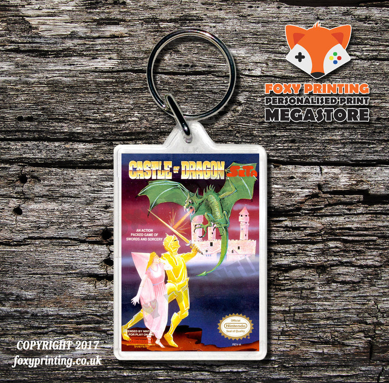 Castellan Retro NES Game Cover Art Gaming Keyring