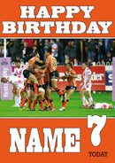 Castleford Tigers 2 Fan TEAM THEME INSPIRED Kids Adult Birthday Card