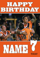 Castleford Tigers 3 Fan TEAM THEME INSPIRED Kids Adult Birthday Card