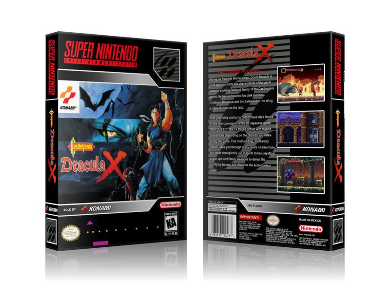 Castlevania Dracula X Replacement Nintendo SNES Game Case Or Cover