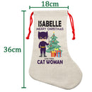 PERSONALISED Cartoon Inspired Super Hero Cat Woman ISABELLE HIGH QUALITY Large CHRISTMAS STOCKING - Any Name you want!