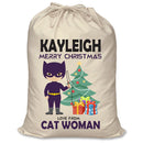 PERSONALISED Cartoon Inspired Super Hero Cat Woman KAYLEIGH - XL Children's Christmas Santa Sack CUSTOMISE Present