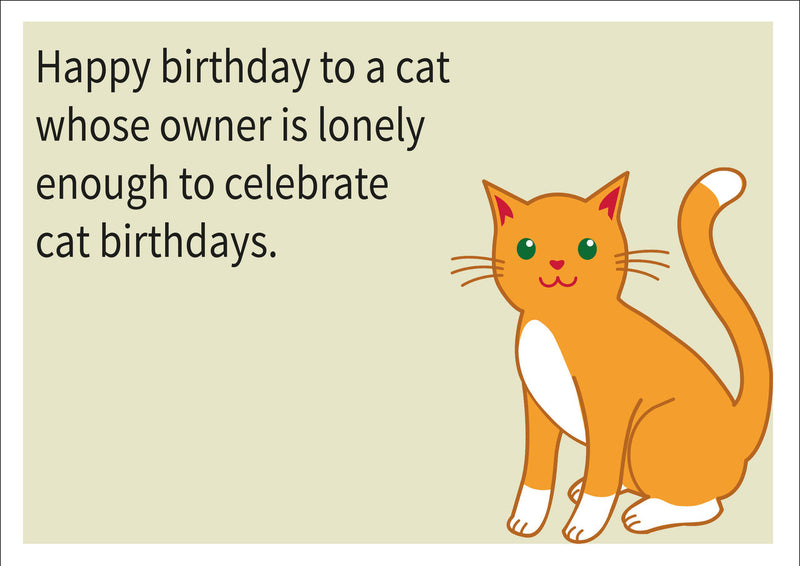 Cat Birthday INSPIRED Adult Personalised Birthday Card Birthday Card