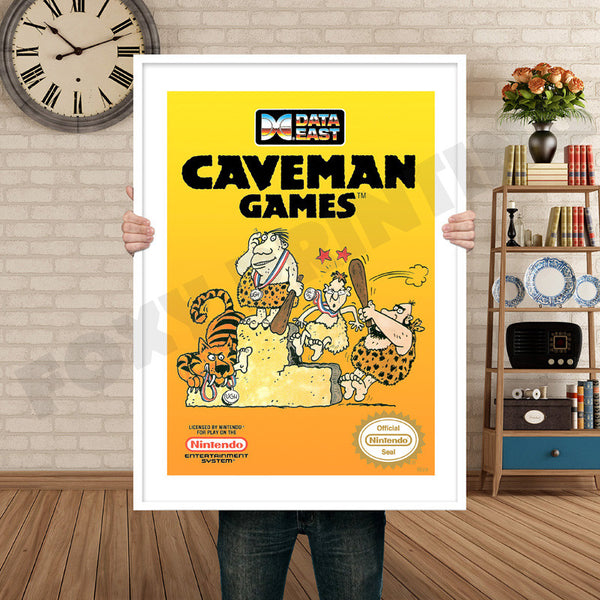 Caveman Games Retro Game Inspired Theme Nintendo NES Gaming