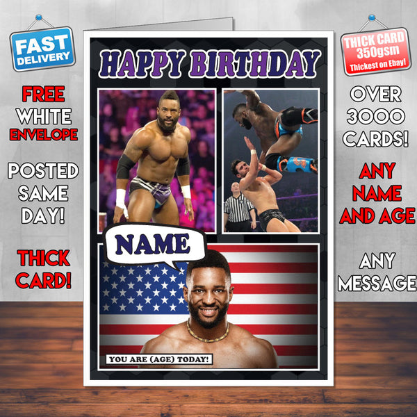 Cedric Alexander KE Inspired Style Personalised Wrestling WWE Birthday Card