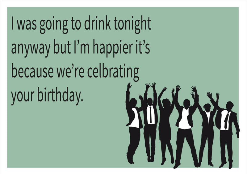 Celebratory Drink INSPIRED Adult Personalised Birthday Card Birthday Card