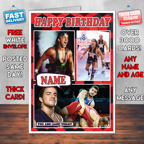 Chad Gable KE Inspired Style Personalised Wrestling WWE Birthday Card