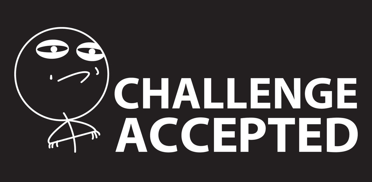 Challenge Accepted Bumper Sticker Novelty Vinyl Car Sticker