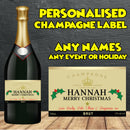 PERSONALISED Champagne Brut Bottle Label - custom name bottle lables