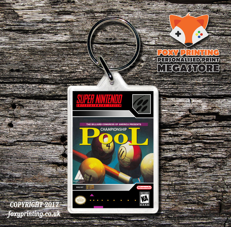 Championship Pool Game Inspired Retro Gaming Keyring