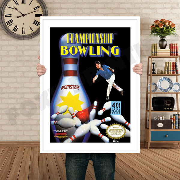 Championship Bowling Retro Game Inspired Theme Nintendo NES Gaming
