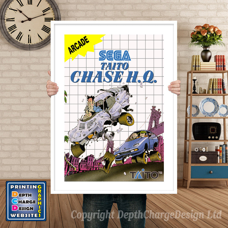 Chase HQ (2) Inspired Retro Gaming Poster A4 A3 A2 Or A1