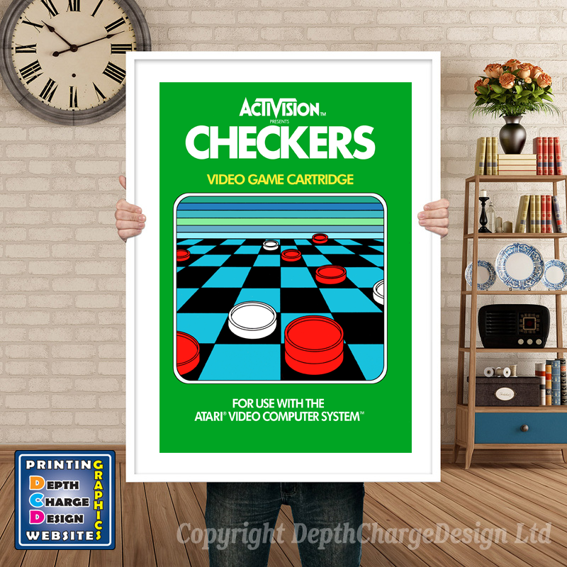 Checkers - Atari 2600 Inspired Retro Gaming Poster A4 A3 A2 Or A1