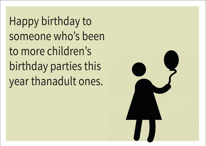 Childrens Party INSPIRED Adult Personalised Birthday Card Birthday Card