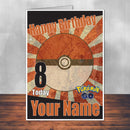 Chineese Pokeball Pokemon Go THEME INSPIRED Kids Adult Personalised Birthday Card Birthday Card