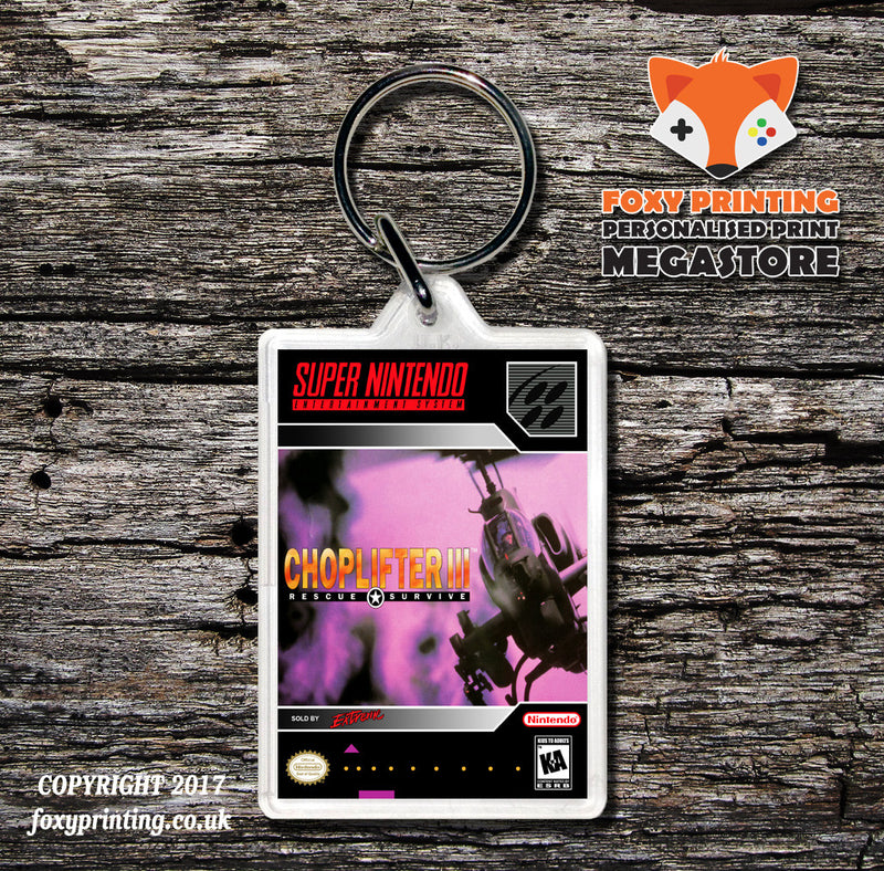 Choplifter 3 Game Inspired Retro Gaming Keyring