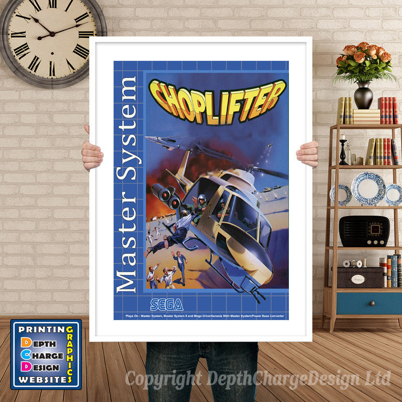 Choplifter Inspired Retro Gaming Poster A4 A3 A2 Or A1