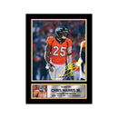 Chris Harris Jr. Limited Edition Football Signed Print - American Footballer