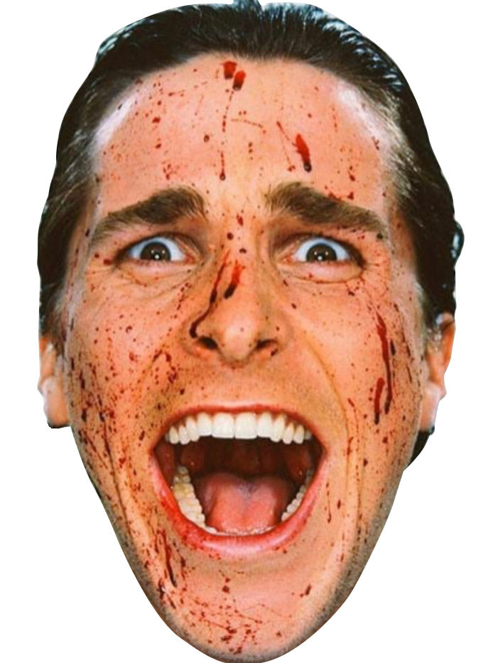 Christian Bale - American Psycho Celebrity Face Mask Fancy Dress Cardboard Costume Mask