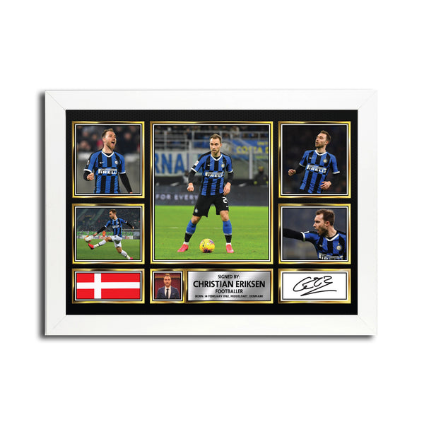 Christian Eriksen MC1570 – Black Frame Printed Signature Football Poster
