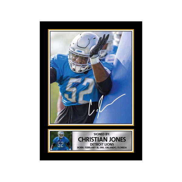 Christian Jones 2 American Football Printed Signature Print